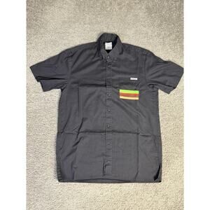 Burger King Shirt Mens M Black Manager Employee Short Sleeve Button Up Workwear